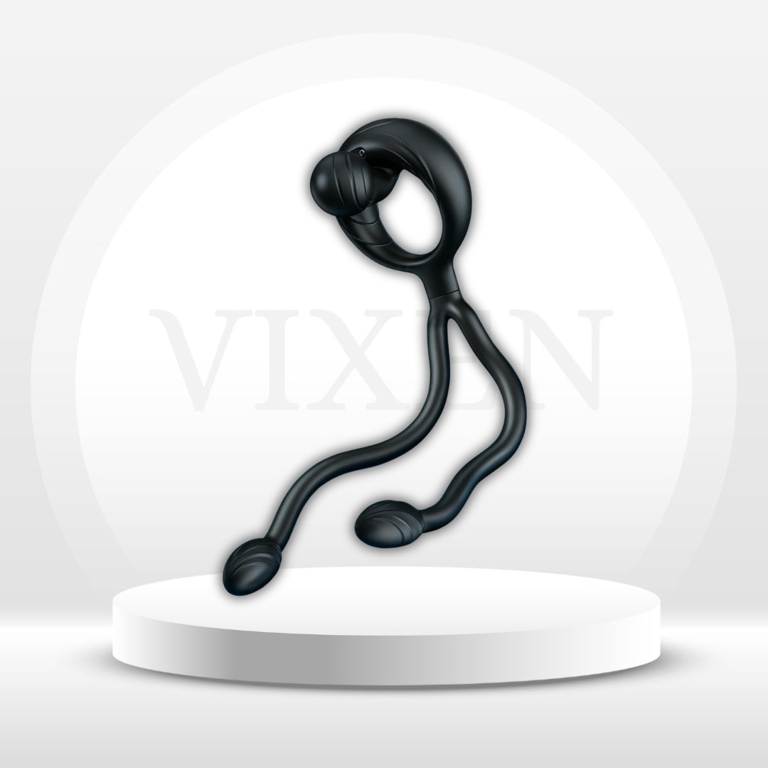 QuadZone Vibrating Cock Ring & Anal Plug – Dual Bullet, 10 Modes