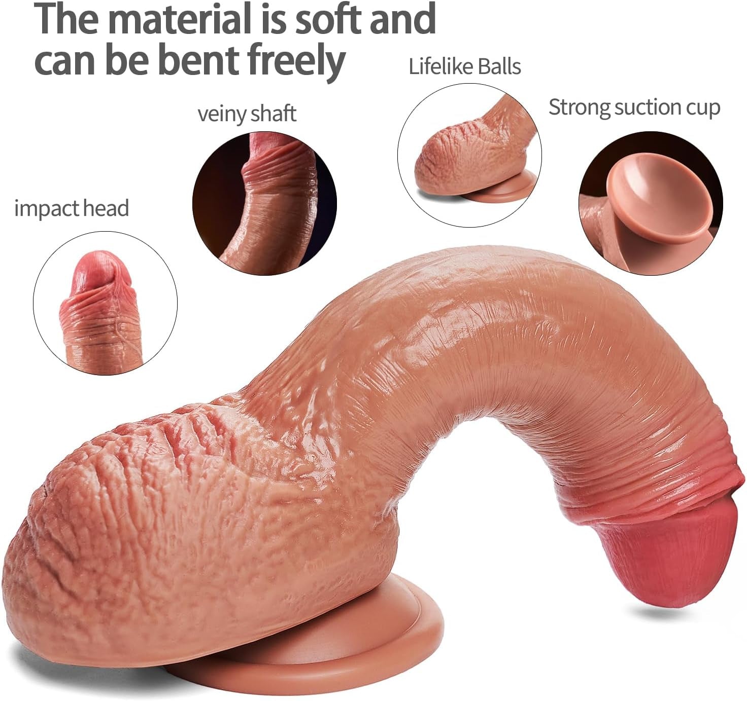 LifeLike 7.8" Dual-Layer Realistic Silicone Dildo
