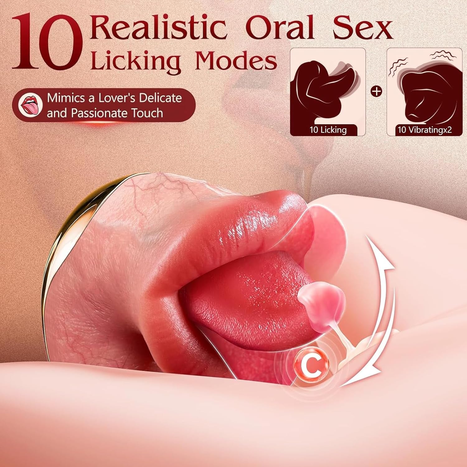 LickSync Thrusting AI Sync Licking Dildo Vibrator