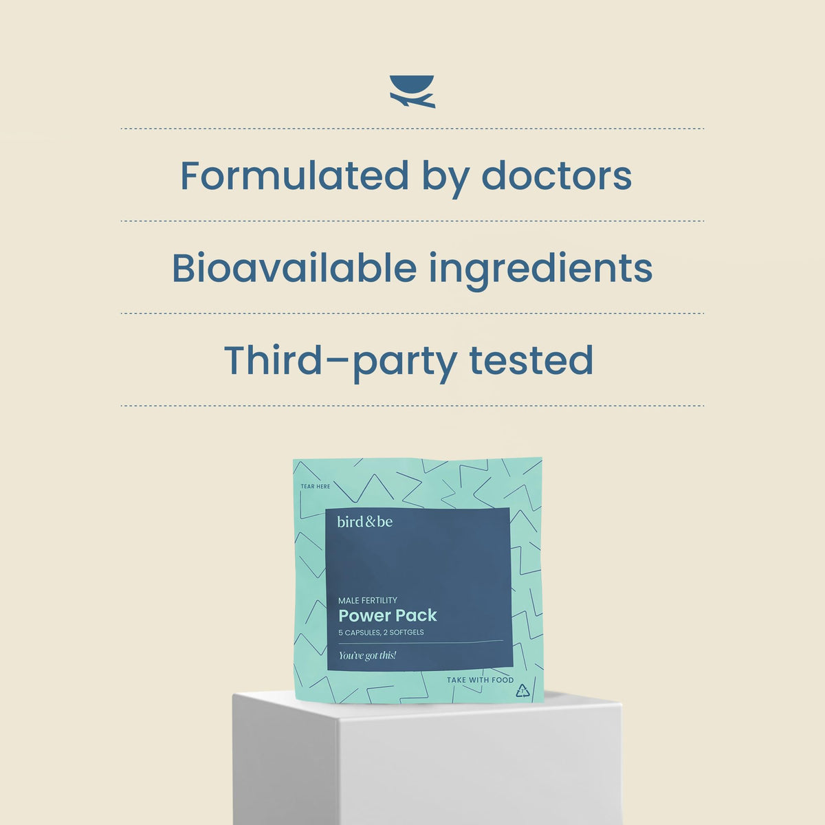 Male Fertility Supplement Daily Vitamin Packs | bird&be