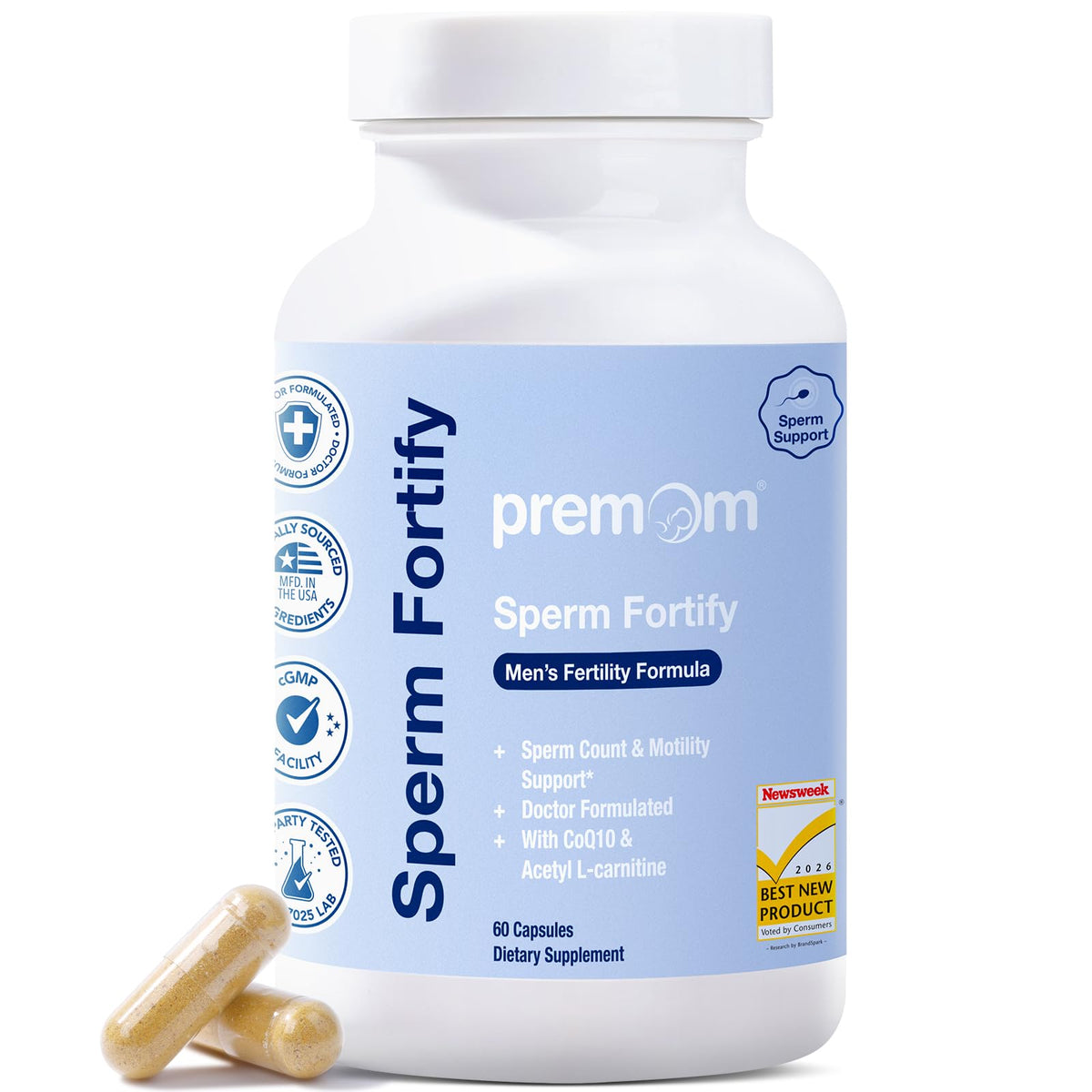 Premom Sperm Fortify Male Fertility Supplement with KSM-66
