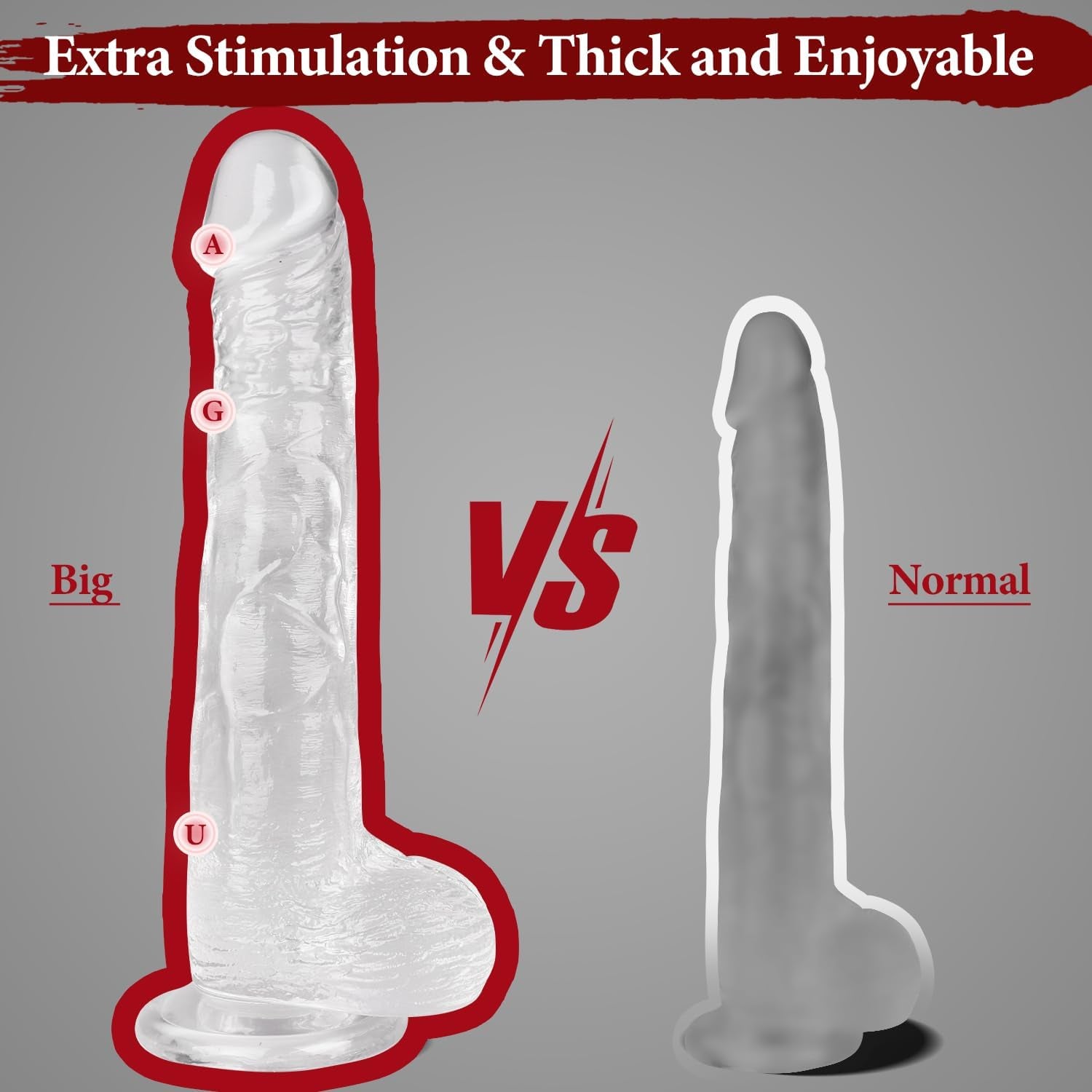 CrystalFlex 11.6" Realistic Clear Suction Base Dildo