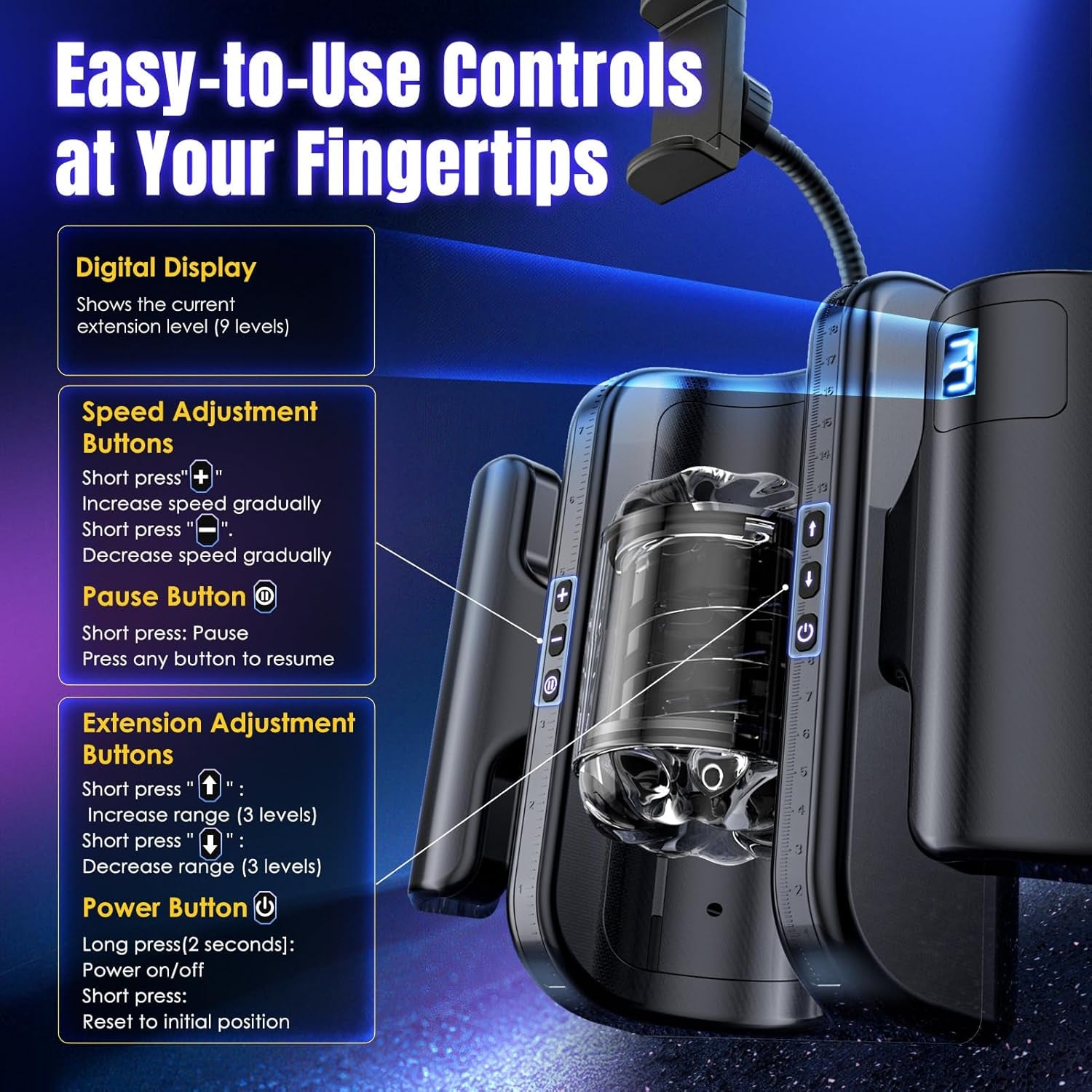 StrokeVault Automatic Male Stroker with Phone Stand