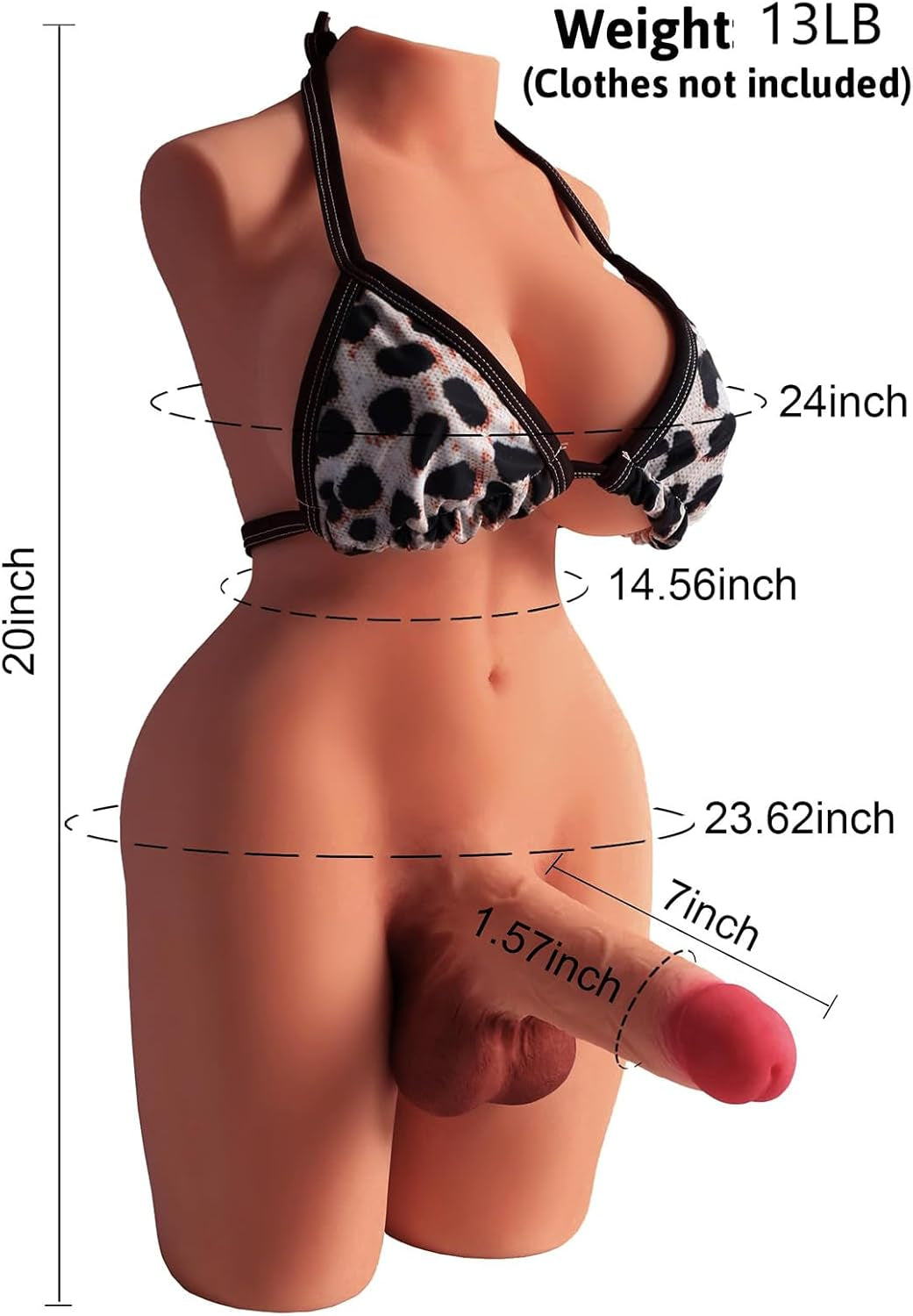 LenaArch 4-in-1 Trans Torso Sex Doll | 7" Bendable Dildo