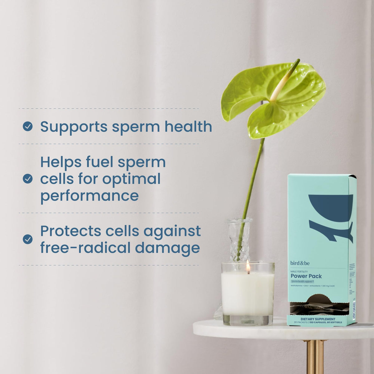 Male Fertility Supplement Daily Vitamin Packs | bird&be