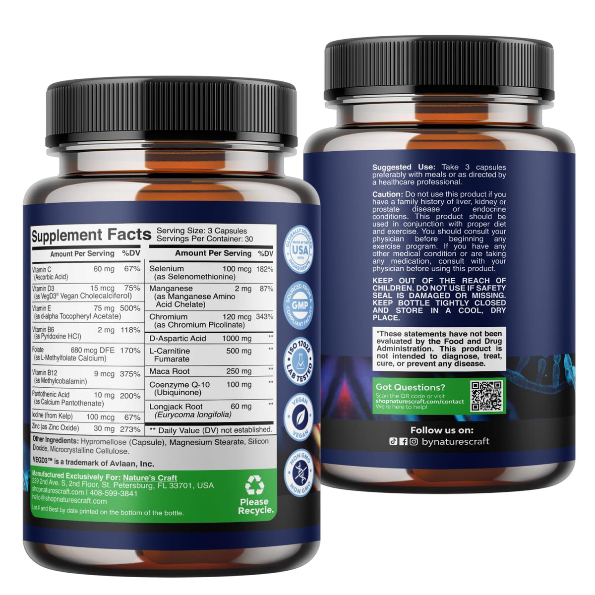 Male Fertility Supplement with CoQ10 & Maca | Natures Craft