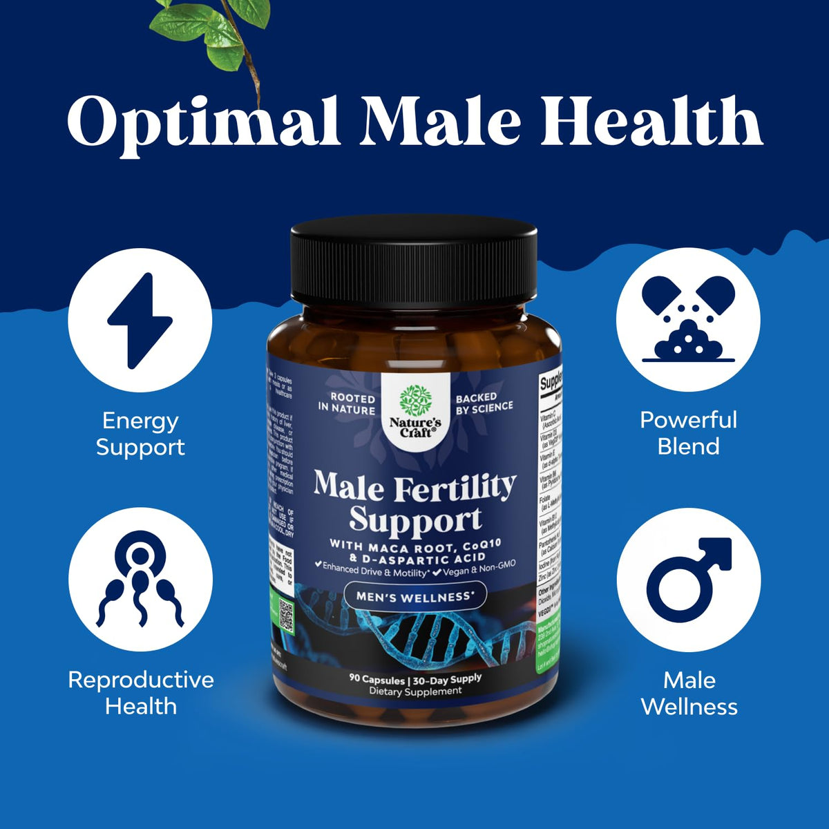 Male Fertility Supplement with CoQ10 & Maca | Natures Craft