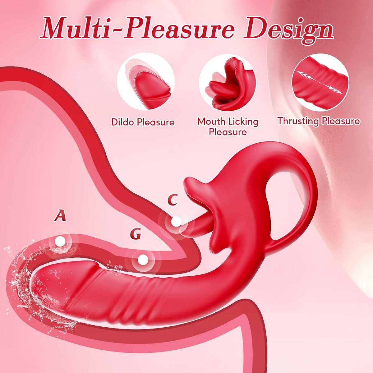 LickThrust 4-in-1 Thrusting G-Spot Vibrator with Licking Tongue
