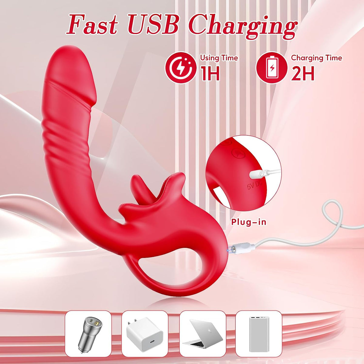LickThrust 4-in-1 Thrusting G-Spot Vibrator with Licking Tongue