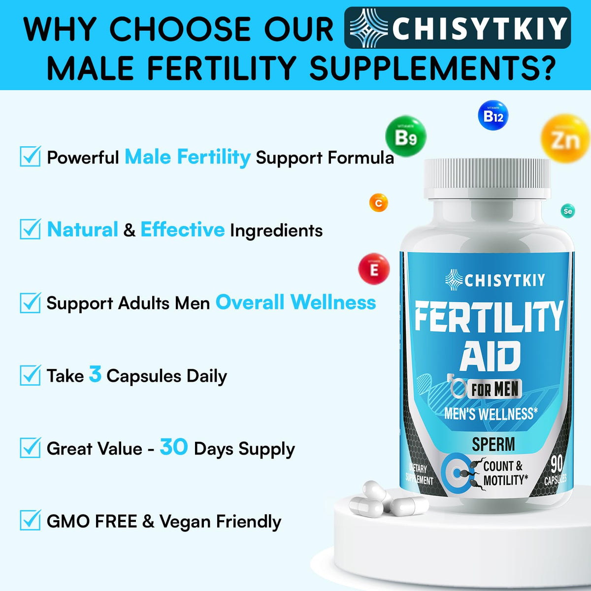 Male Fertility Supplement with Maca & CoQ10 | Chisytkiy