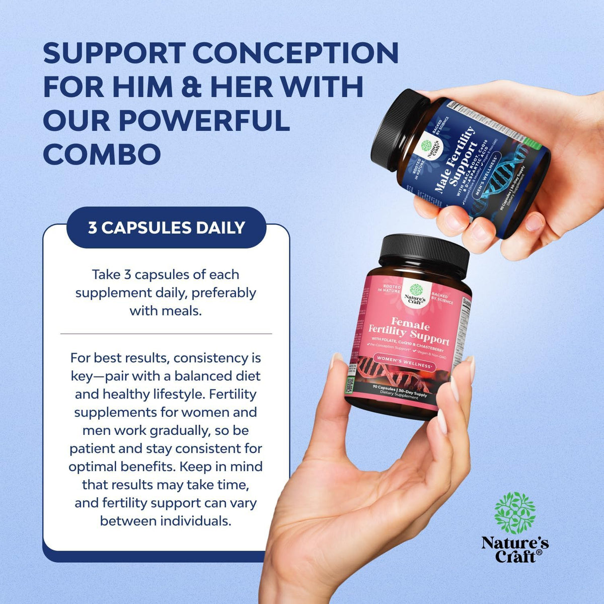 Fertility Supplements for Women & Men Bundle | Natures Craft