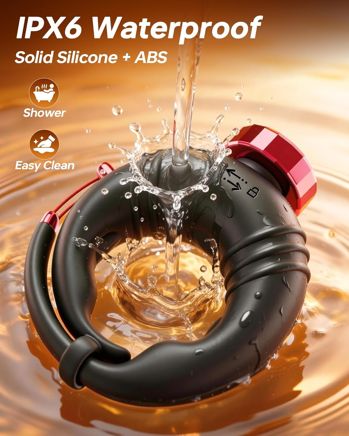 OpenBarrel Adjustable Vibrating Cock Ring – App Control, 10 Modes