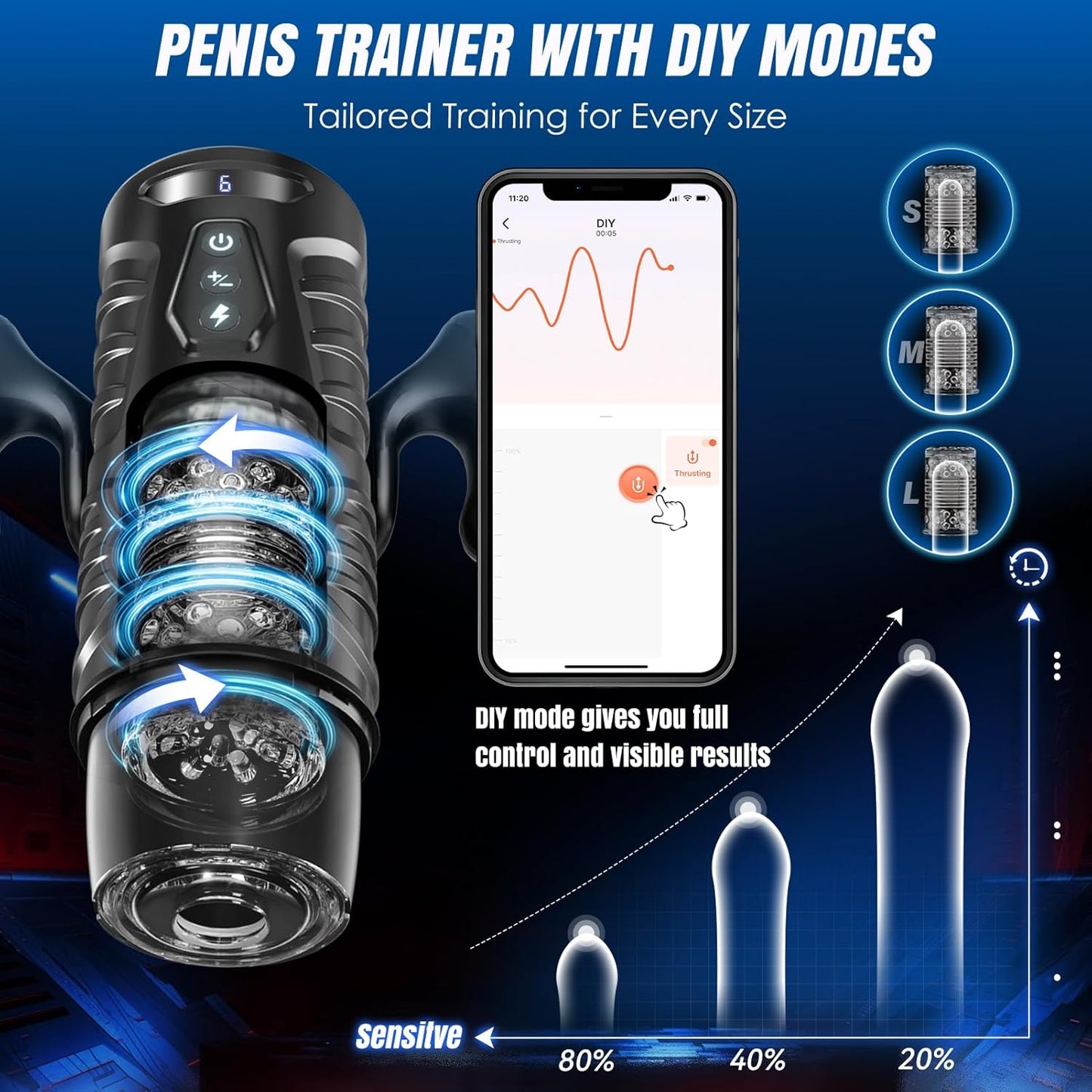 CommandDrive AI App Male Stroker with Suction Base