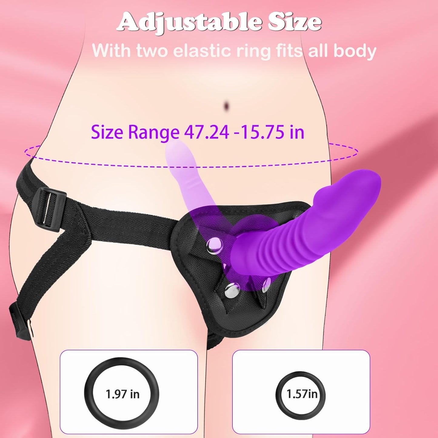 DuetteViolet Double-Ended Strap-On Dildo Adjustable Harness