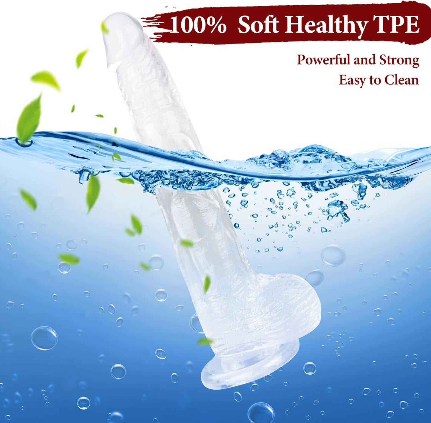 CrystalFlex 11.6" Realistic Clear Suction Base Dildo