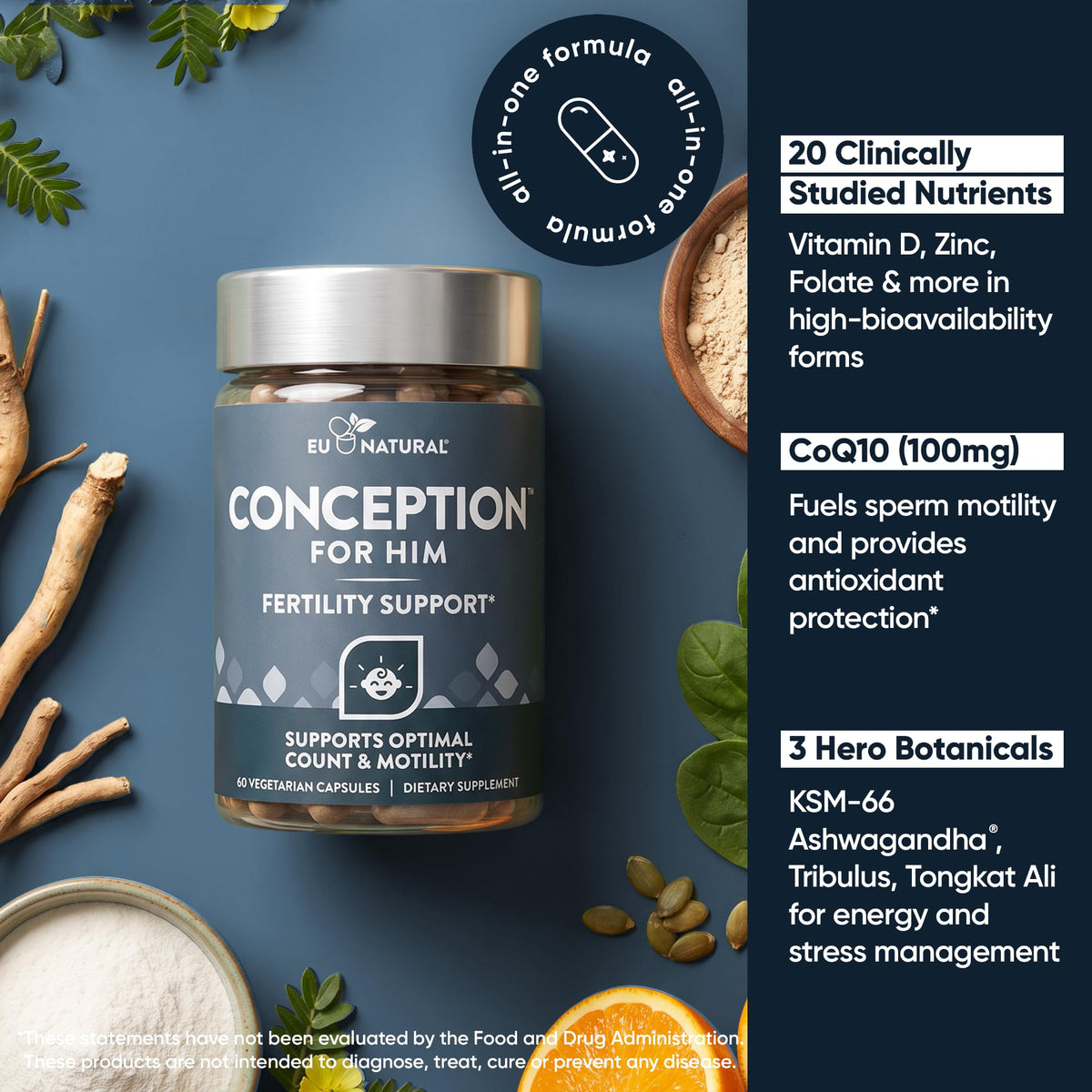Conception for Him Male Fertility Supplement | Eu Natural