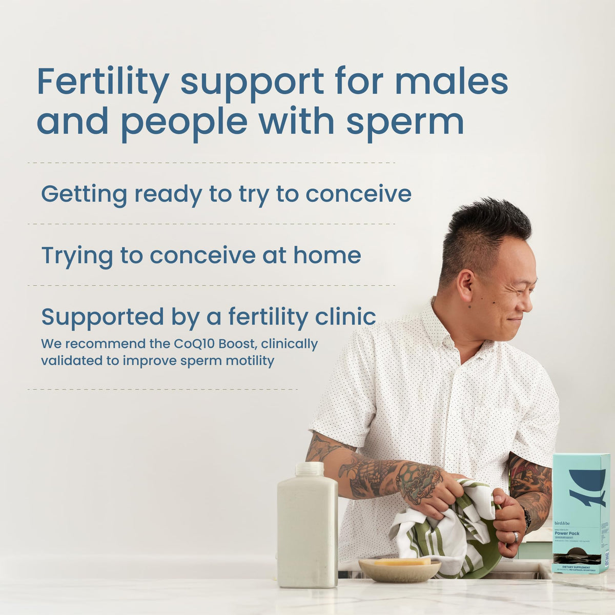 Male Fertility Supplement Daily Vitamin Packs | bird&be