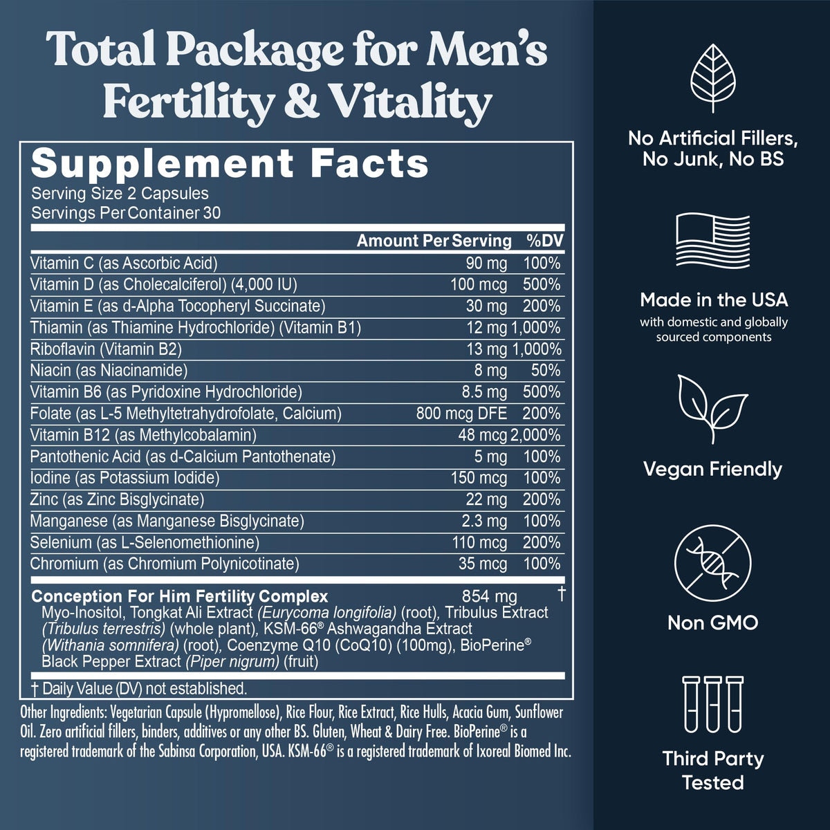 Conception for Him Male Fertility Supplement | Eu Natural