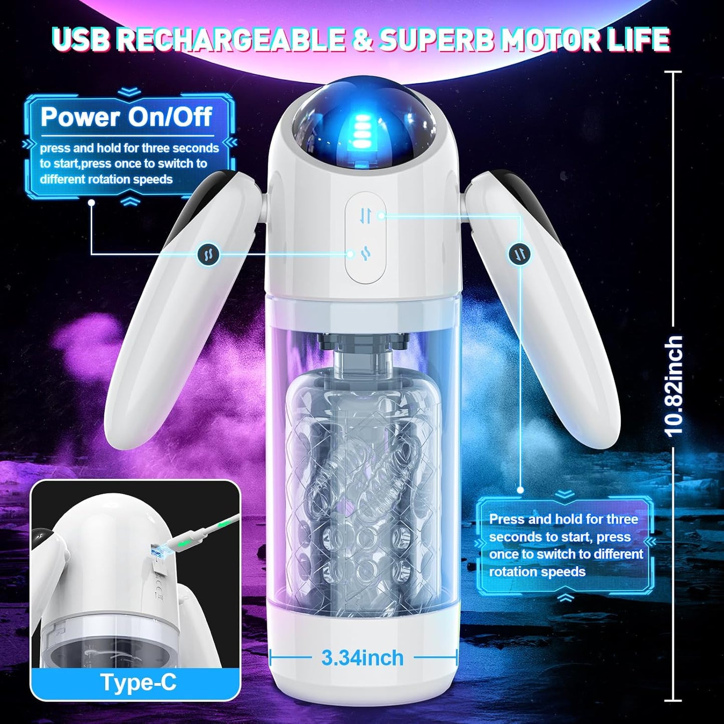 GlideWing Thrusting Rotating Male Stroker