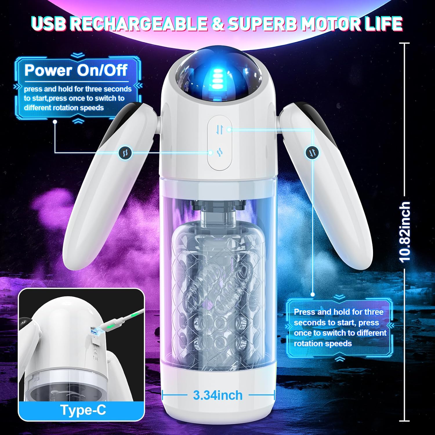 GlideWing Thrusting Rotating Male Stroker