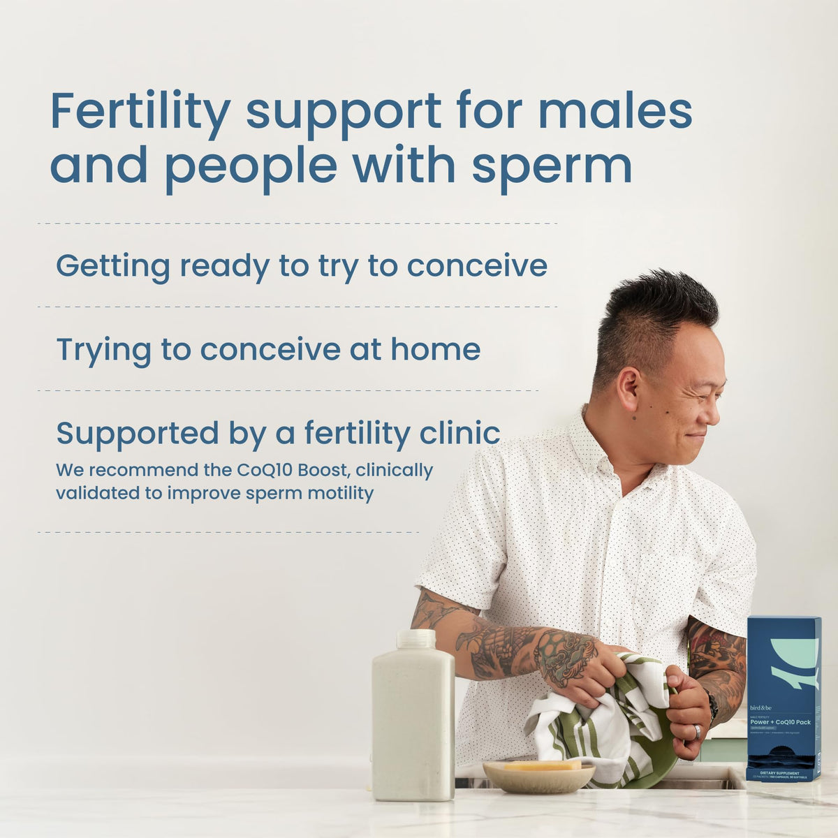 Male Fertility Supplement with CoQ10 600mg | bird&be