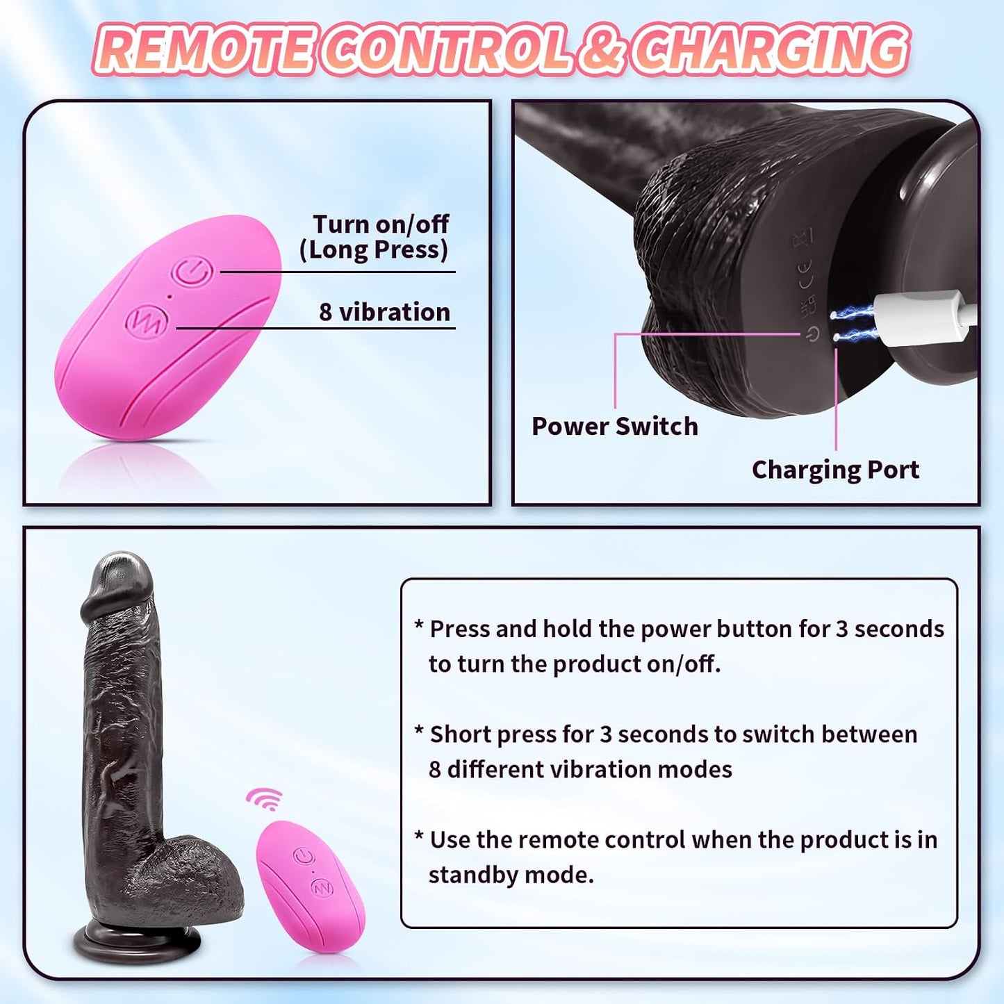 WildHarness Remote Vibrating Strap-On Dildo & Suction Cup