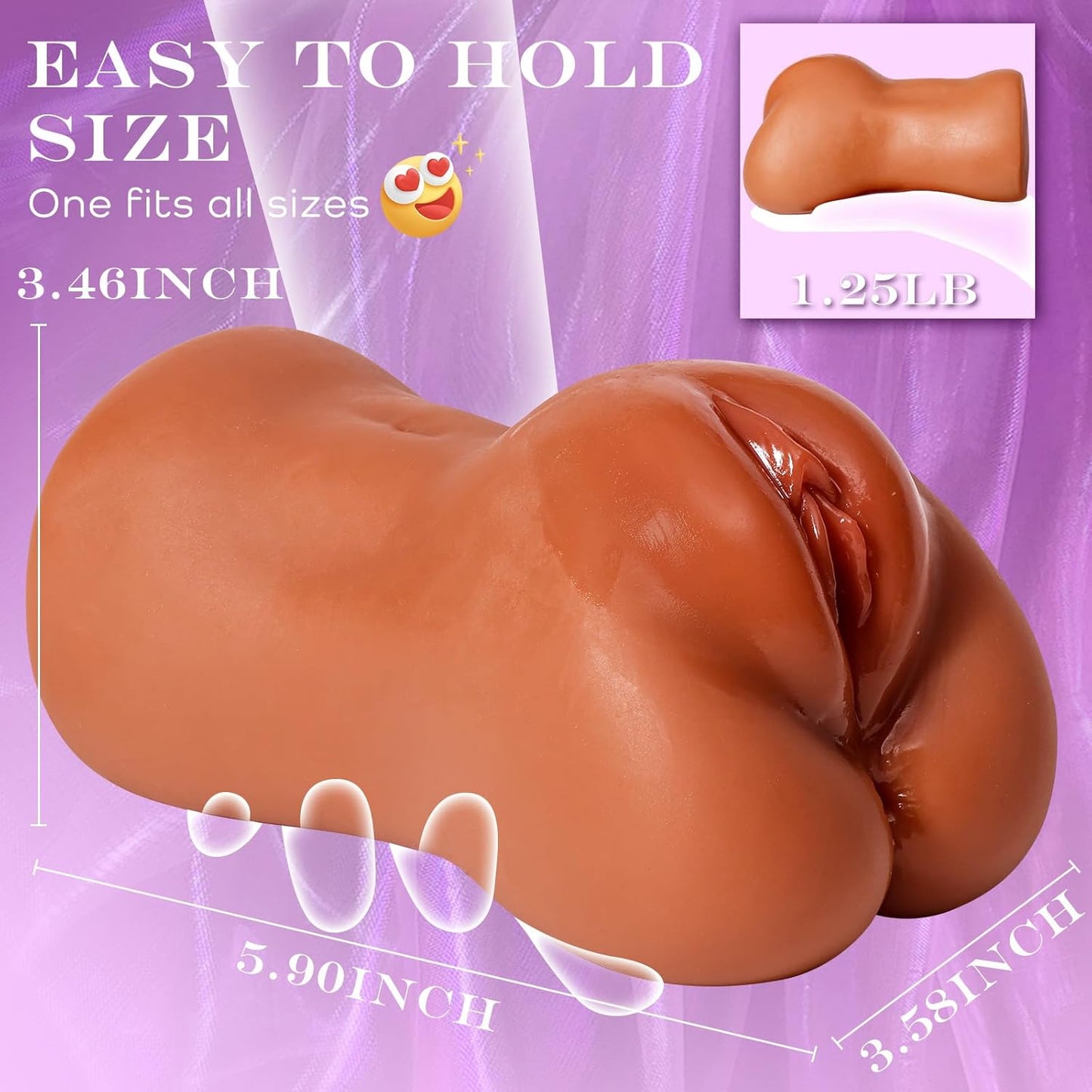 BronzeVale Brown Dual-Channel Pocket Pussy Stroker