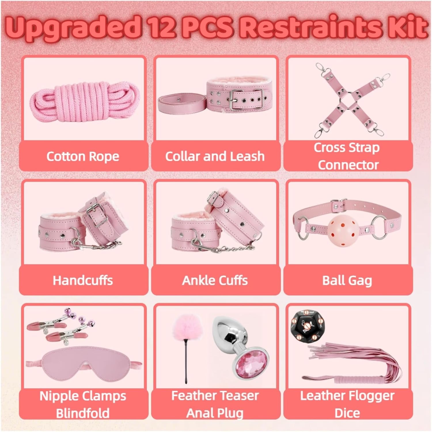 SeductionPlay 12-Piece Bondage Kit for Beginners