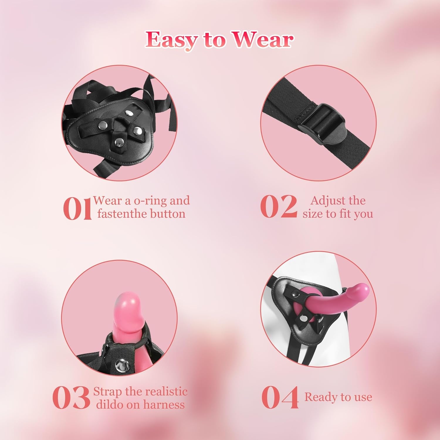 CurveCraze 7" Curved Silicone Strap-On Dildo & Harness