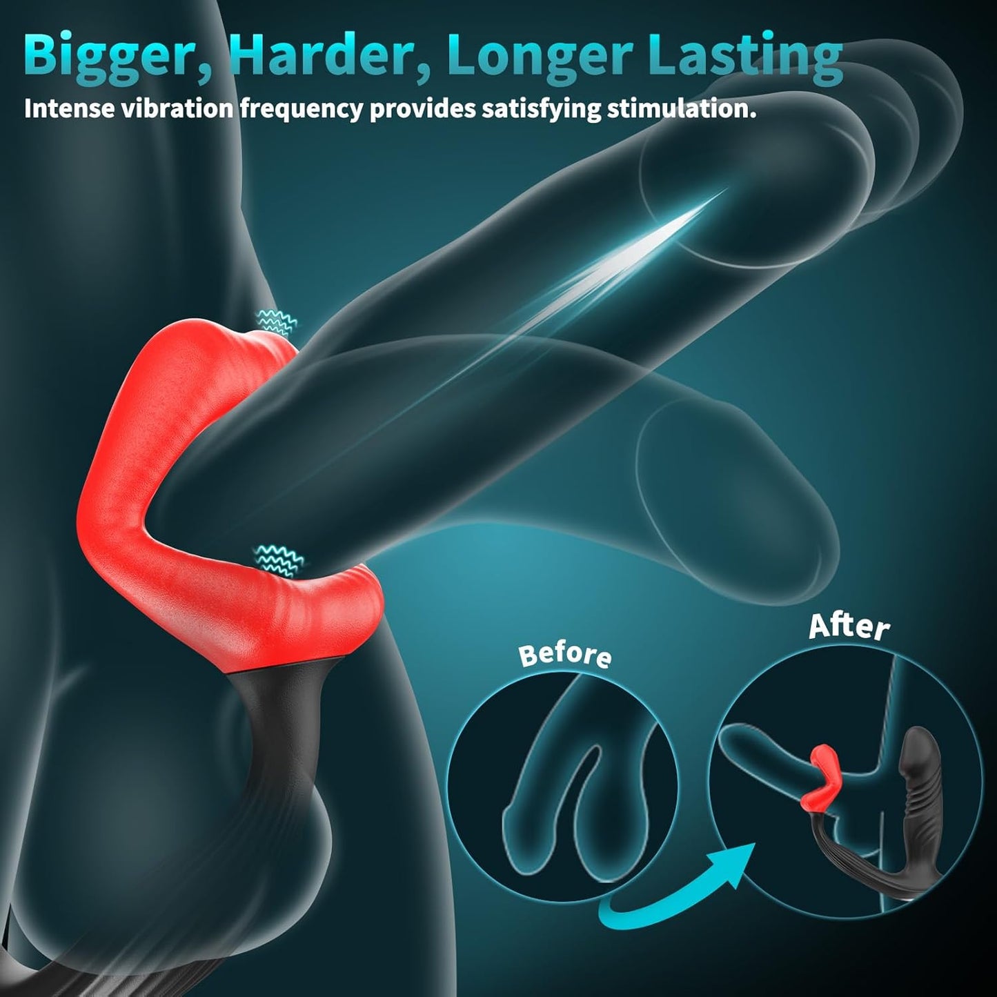 CrimsonLips Prostate Massager Cock Ring 9+9 Modes