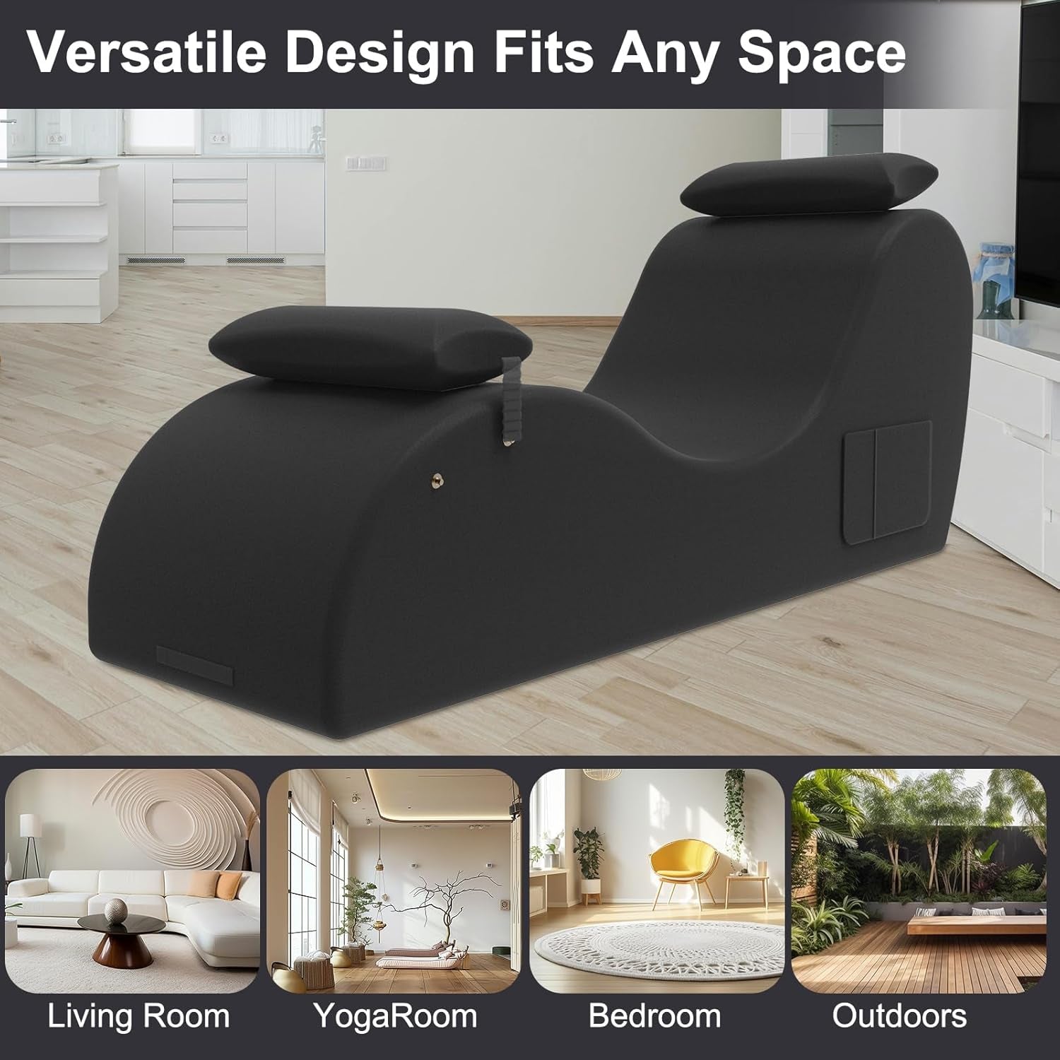 NoirArc Premium Black Sex Chaise Lounge Chair