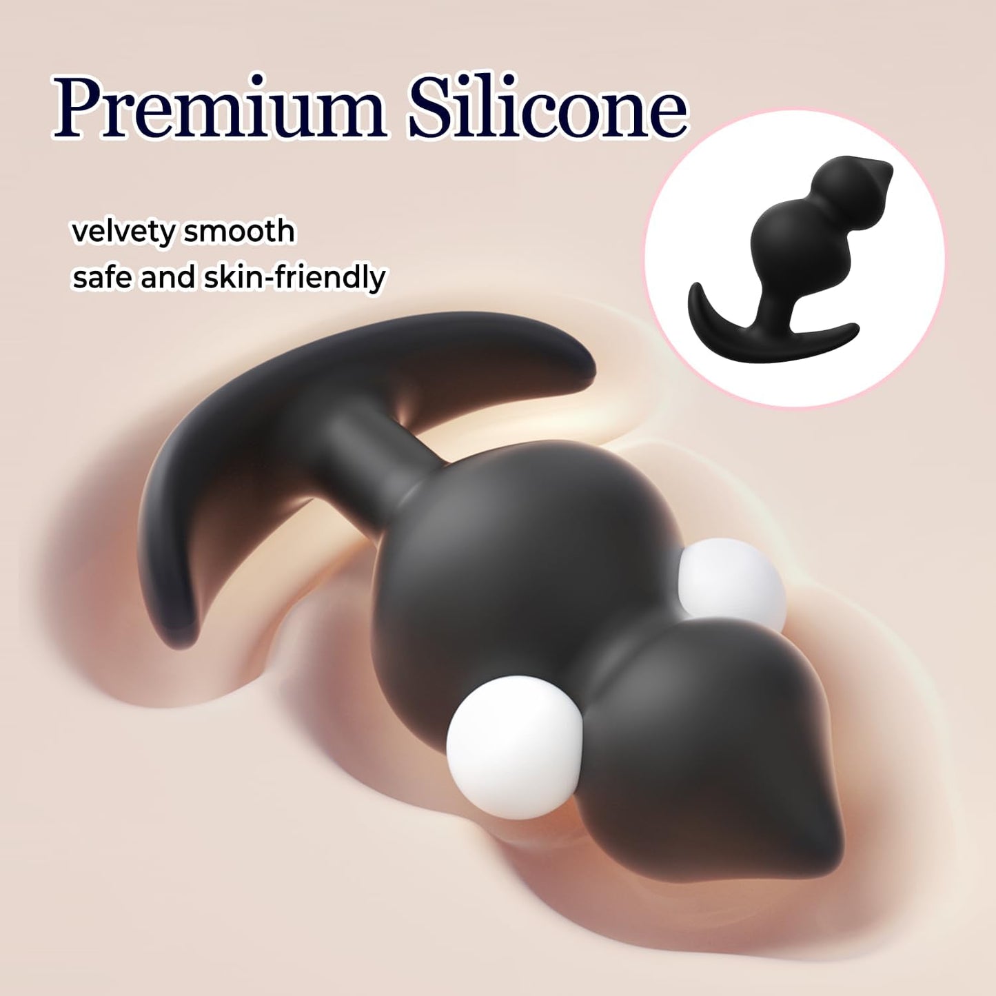 KineticCore Weighted Silicone Butt Plug – Dual Rolling Balls, T-Base