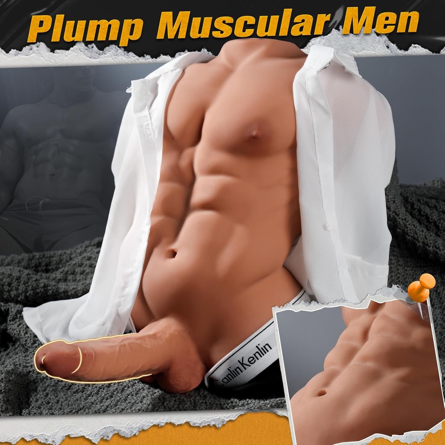 AdonisX Muscular Male Torso Sex Doll | 6.8" Realistic - Vixen Adult Playroom