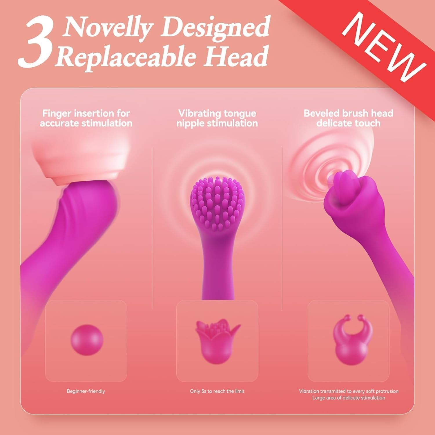 Adult Sex Toys & Games G Spot Vibrator Wand - Upgraded 2 in 1 Women Sex Toy Clit Vibrators with 3 New Replaceable Head & 10 Vibrations Vibradores,Nipple Toys Female Couples Sex Toys Vibrater - Vixen | Nova Network