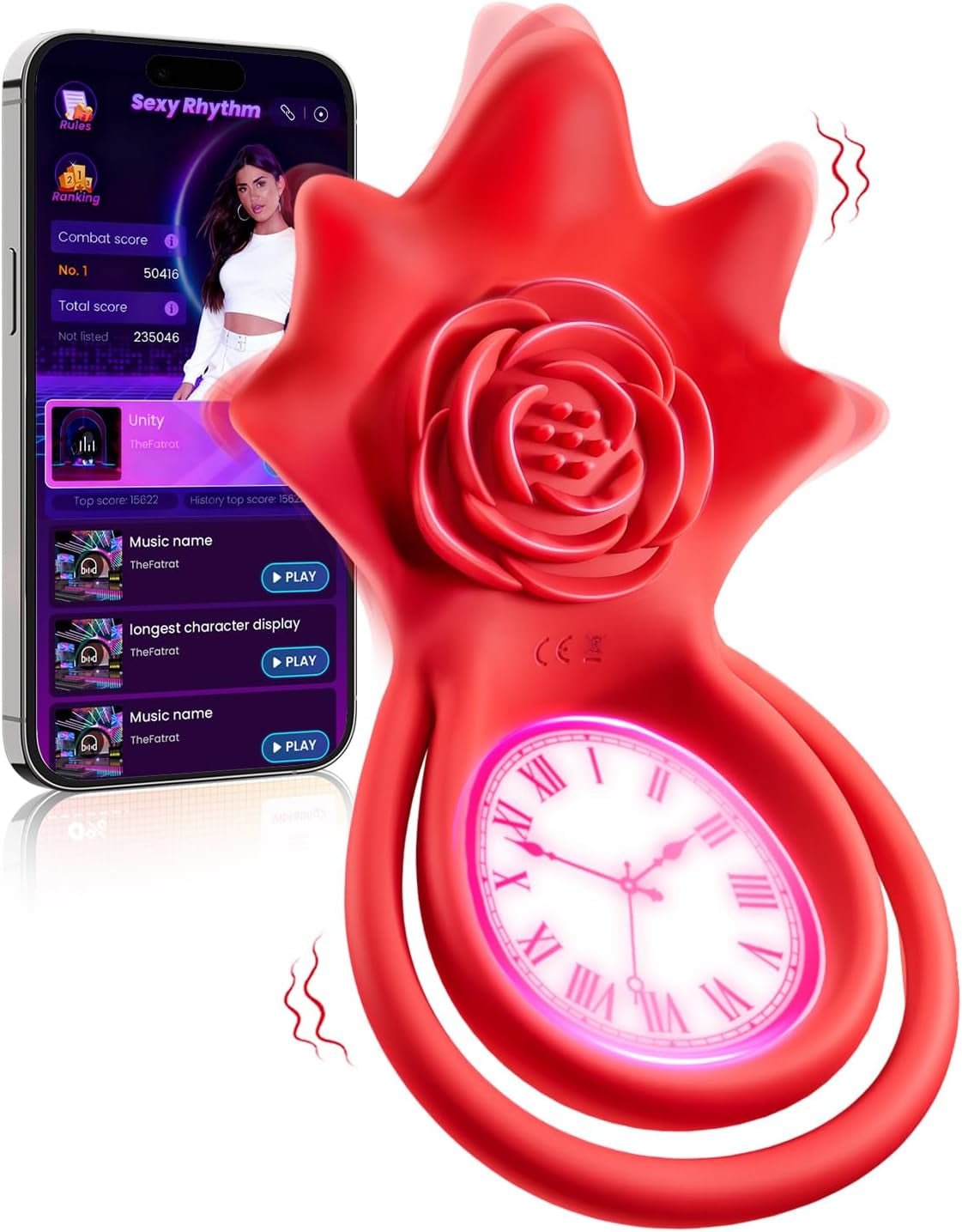 AiraRose AI Sync Rose Vibrating Couples Cock Ring - Vixen | Nova Network