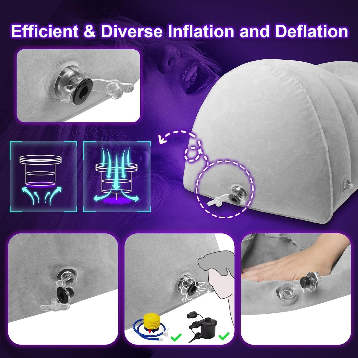 AirMount 3-in-1 Inflatable Sex Wedge | Dildo Mount & Cuffs - Vixen Adult Playroom