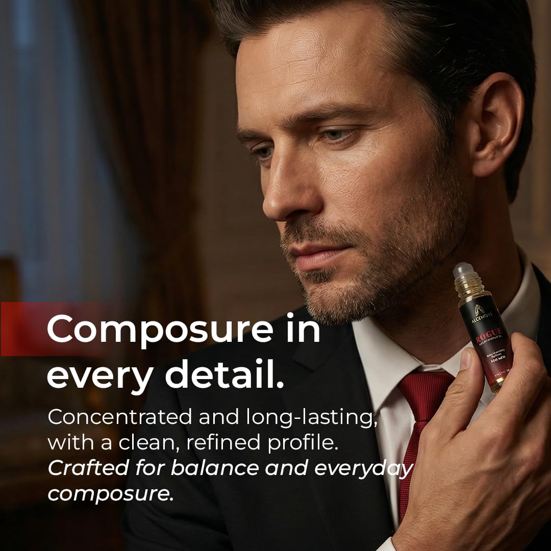ALCEMÍSTÉ Rouge Pheromones Cologne for Men – Concentrated Pheromones Perfume For Men - Body Chemistry Fragrance For Him - Bold, Raw, Refined Scent - Travel Size, Rollerball Formula - 0.34 oz (10 mL) - Vixen | Nova Network