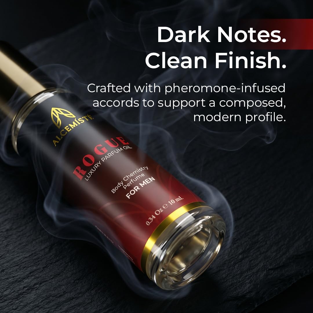 ALCEMÍSTÉ Rouge Pheromones Cologne for Men – Concentrated Pheromones Perfume For Men - Body Chemistry Fragrance For Him - Bold, Raw, Refined Scent - Travel Size, Rollerball Formula - 0.34 oz (10 mL) - Vixen | Nova Network