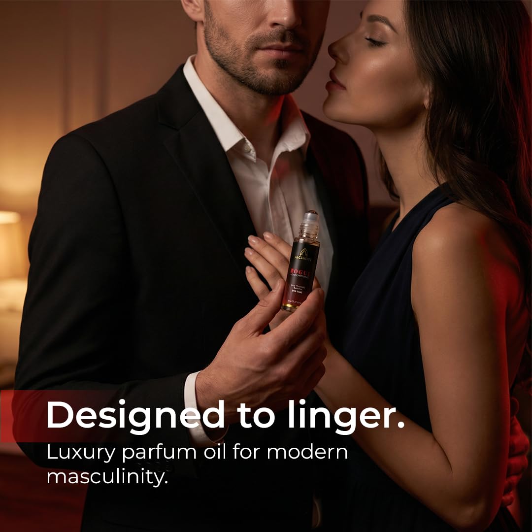 ALCEMÍSTÉ Rouge Pheromones Cologne for Men – Concentrated Pheromones Perfume For Men - Body Chemistry Fragrance For Him - Bold, Raw, Refined Scent - Travel Size, Rollerball Formula - 0.34 oz (10 mL) - Vixen | Nova Network