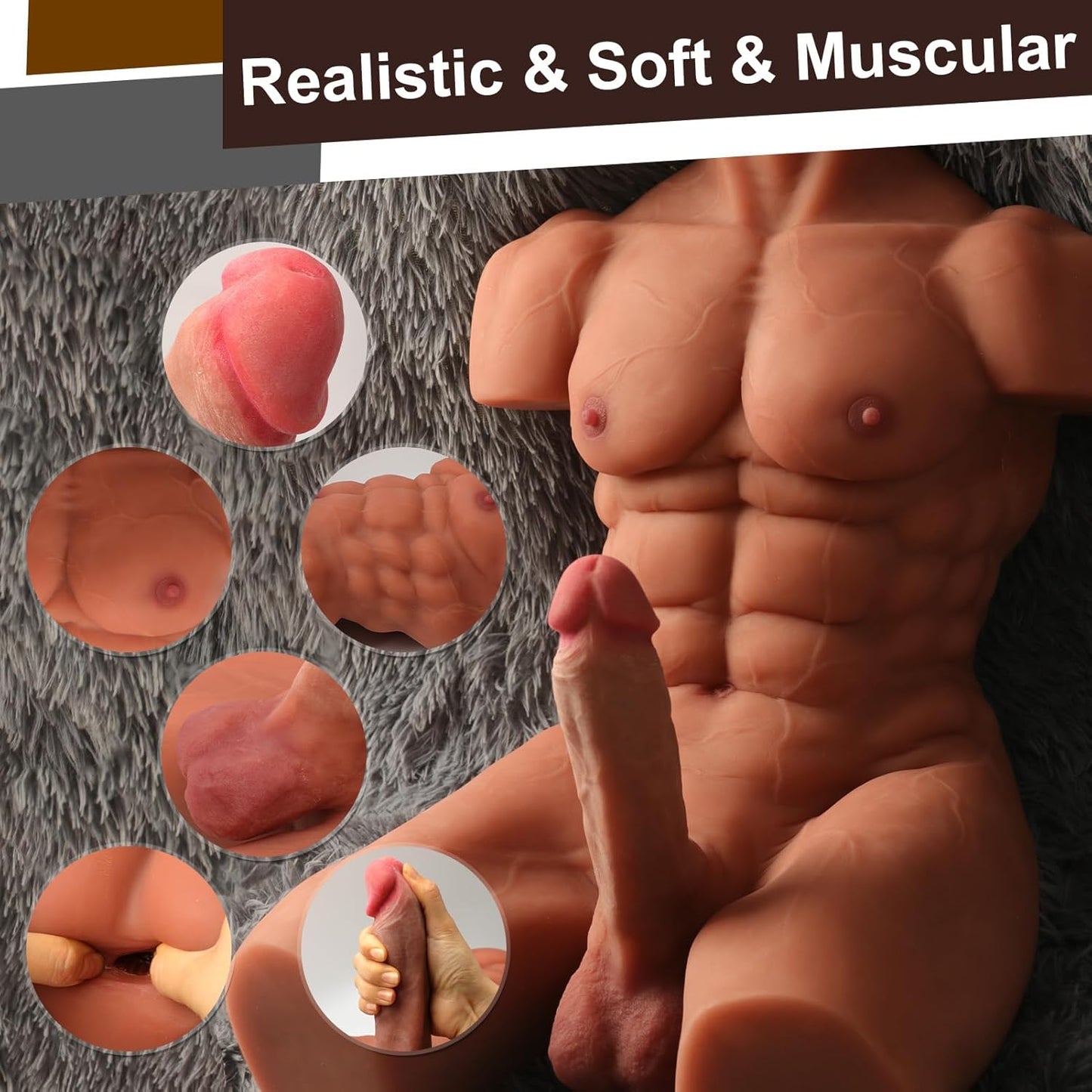 AlphaRide 26lb Male Torso Sex Doll with Rotating Dildo - Vixen | Nova Network