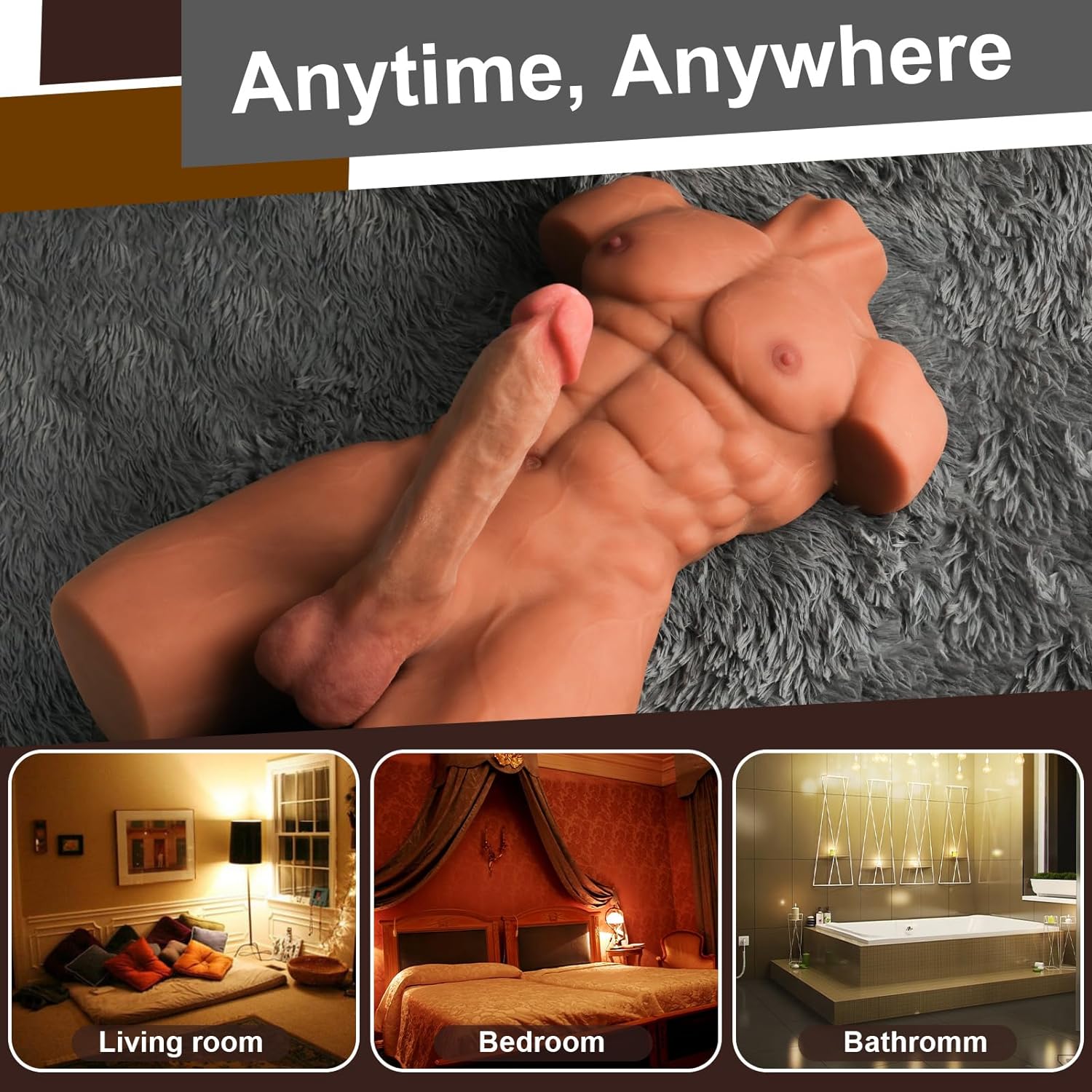 AlphaRide 26lb Male Torso Sex Doll with Rotating Dildo - Vixen | Nova Network