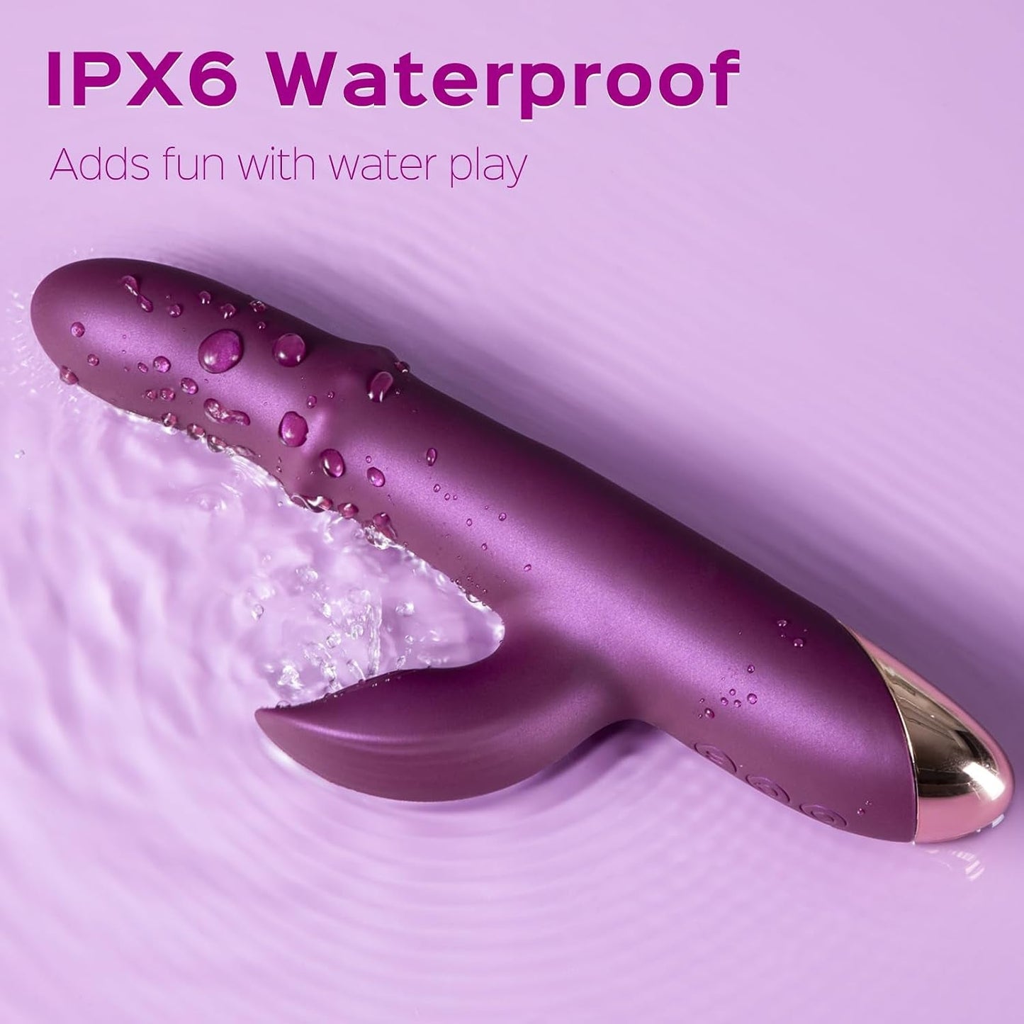 AmethystBead 3-in-1 Rabbit Vibrator – Vibrate, Tap & Thrust, 7 Modes - Vixen Adult Playroom