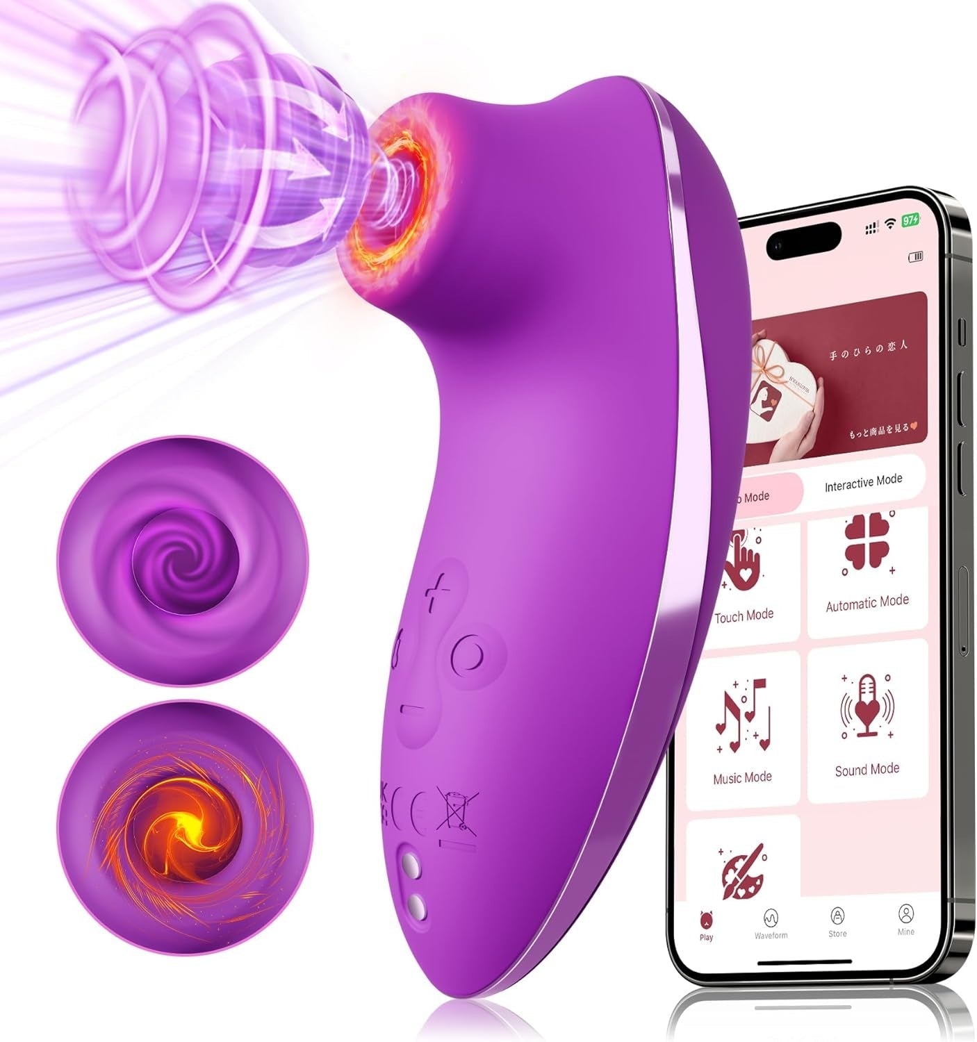 AmethystHeat Heating Clit Sucker 5x5 Modes | App Control - Vixen | Nova Network
