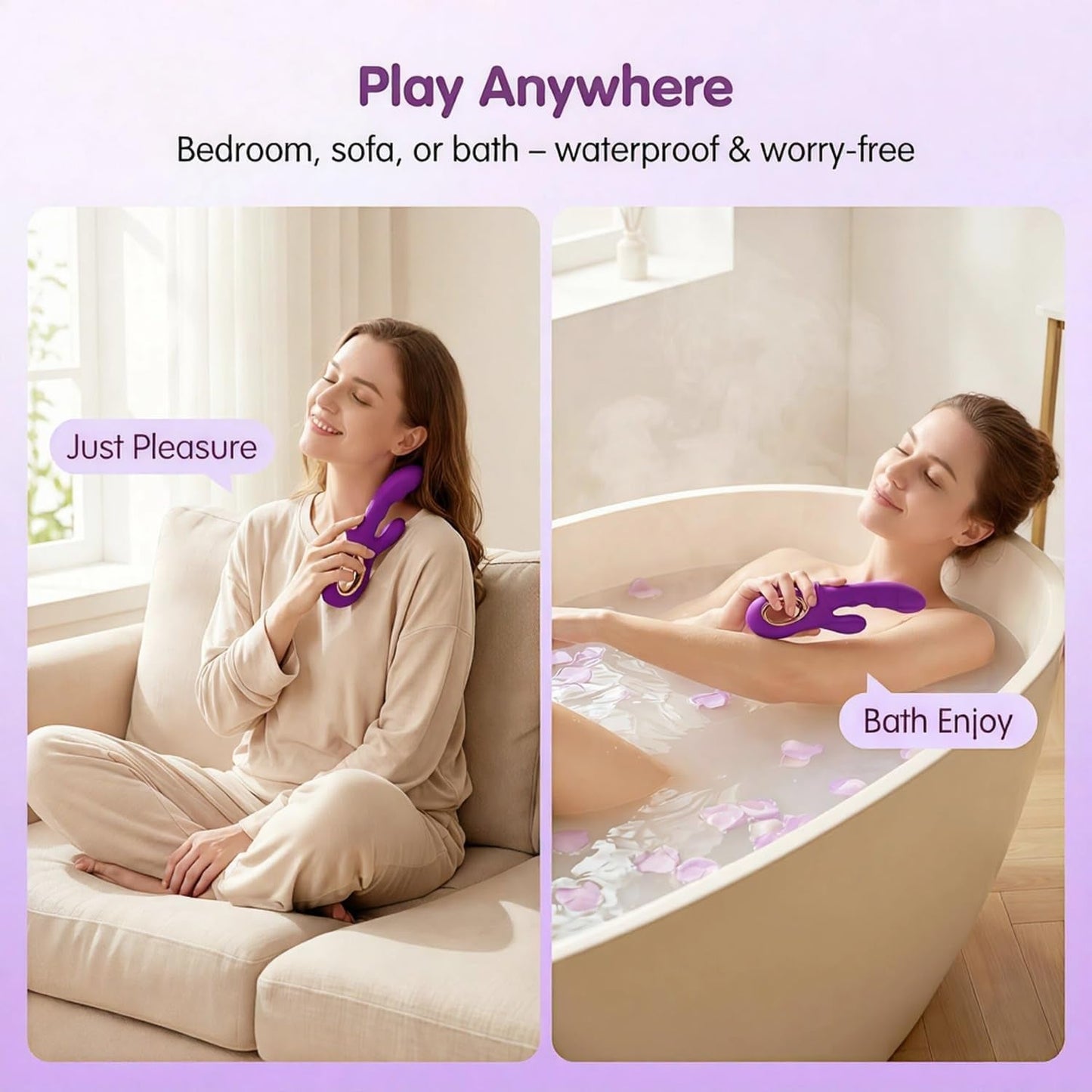 AmethystRush 2-in-1 G-Spot Rabbit Vibrator – 12 Modes - Vixen Adult Playroom
