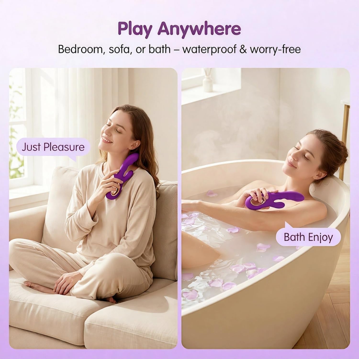 AmethystRush 2-in-1 G-Spot Rabbit Vibrator – 12 Modes - Vixen Adult Playroom