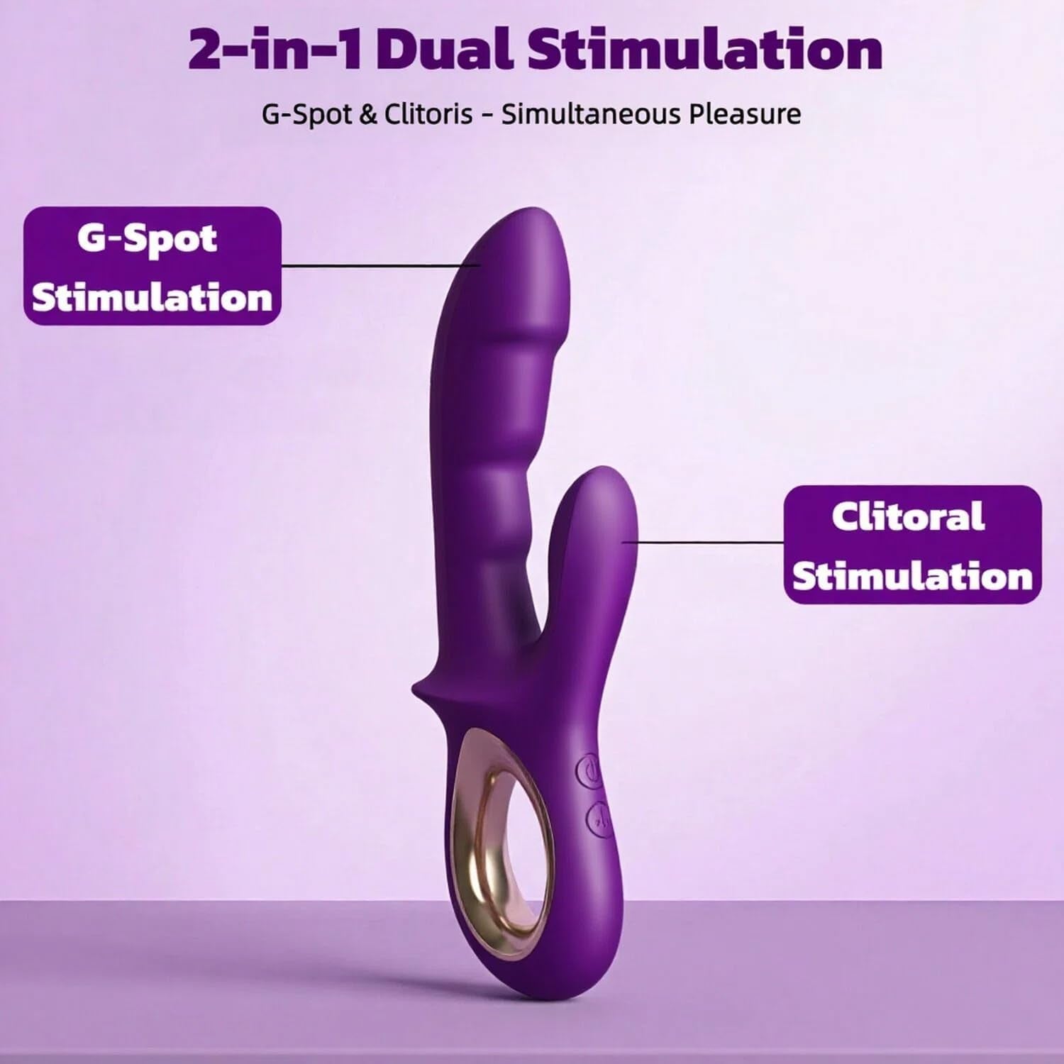 AmethystRush 2-in-1 G-Spot Rabbit Vibrator – 12 Modes - Vixen Adult Playroom