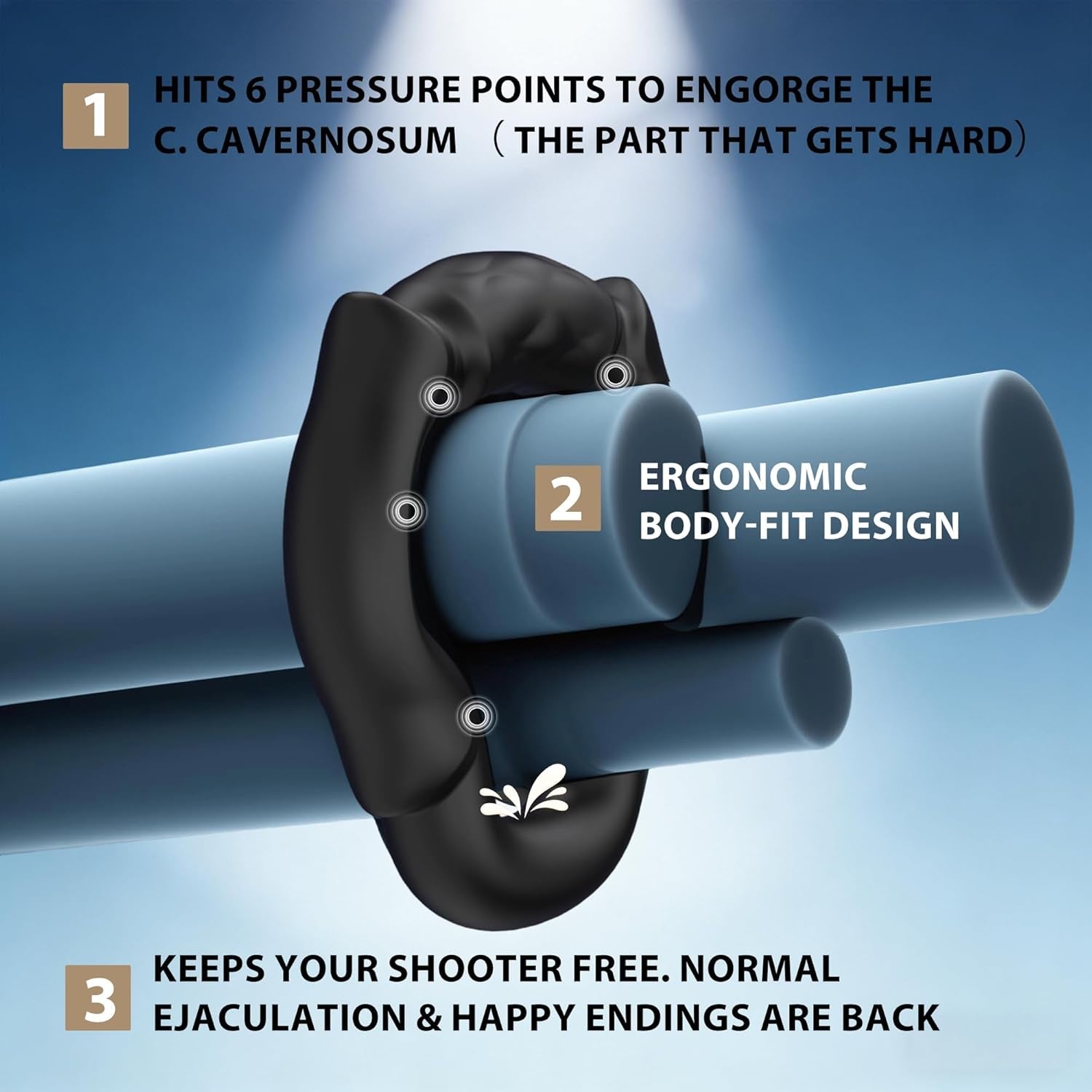 ApexCrown Open-Tip Cock Ring Set, 3 Sizes, Silicone - Vixen Adult Playroom