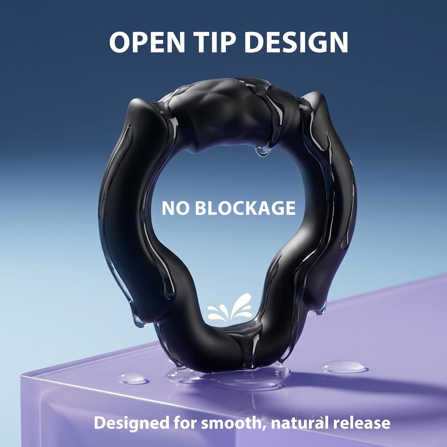 ApexCrown Open-Tip Cock Ring Set, 3 Sizes, Silicone - Vixen Adult Playroom