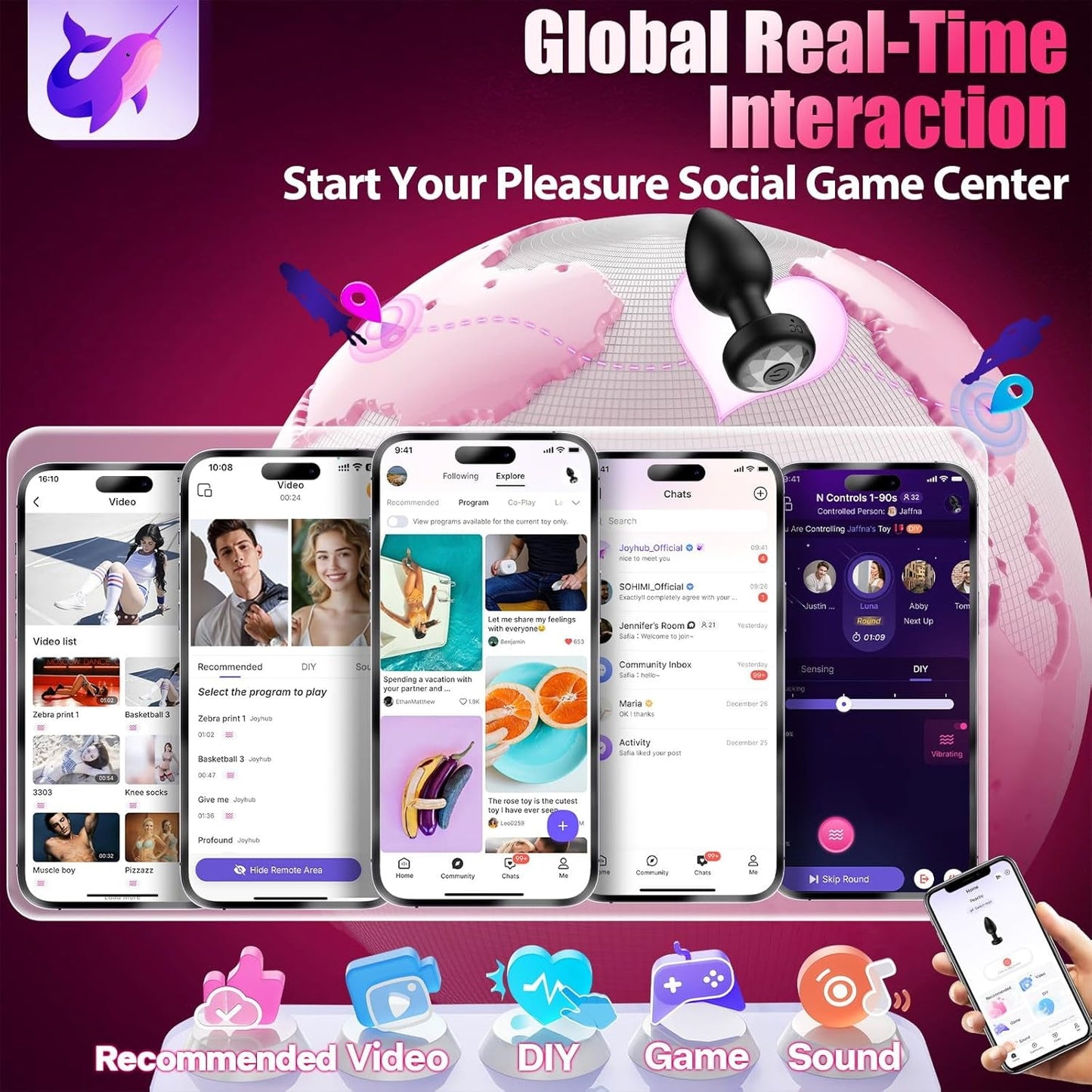ApexRise 5-Pc Anal Kit, 10 Modes, App & Remote - Vixen Adult Playroom