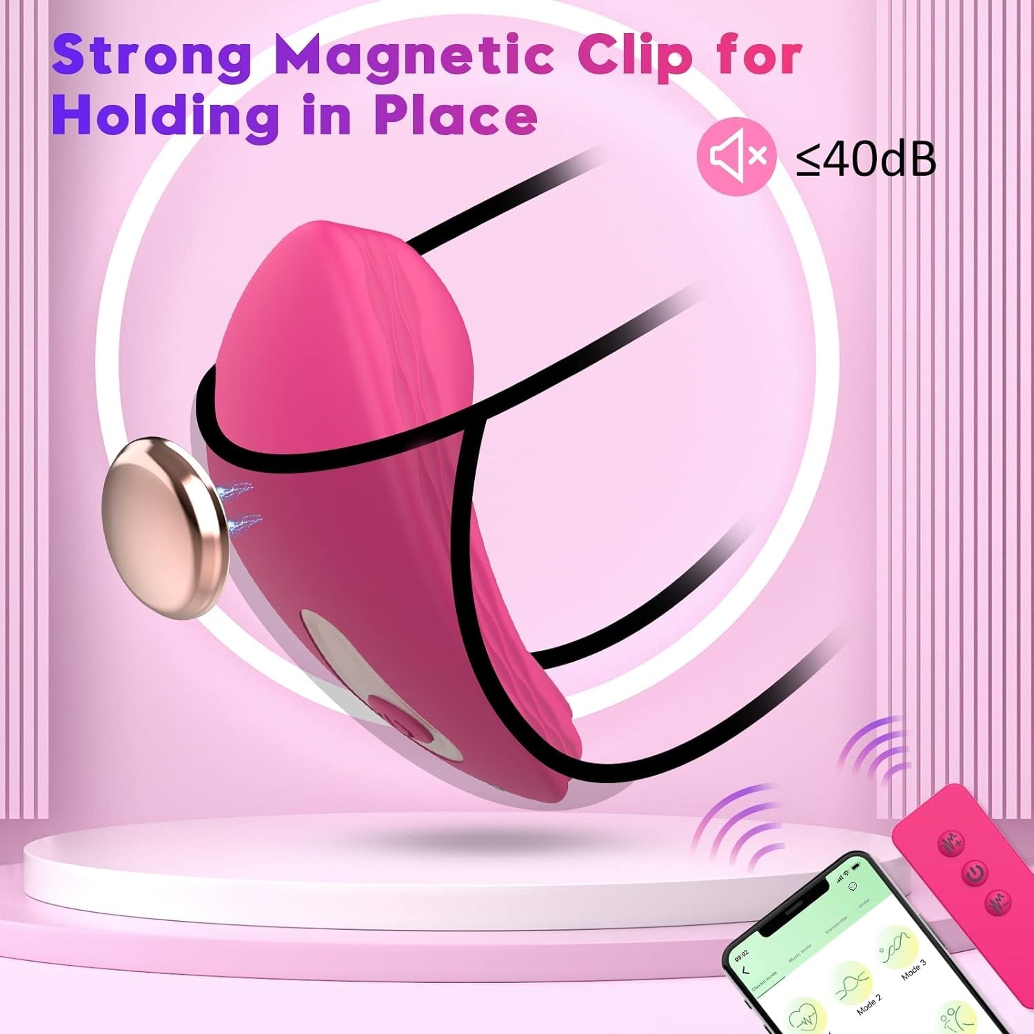 APP & Remote Control Wearable Vibrator Vibrating Panties with Magnetic Clip, Silicone Clitoral Vagina Stimulator Clit Nipple Teaser Adult Toy with 10 Vibration for Women Couple and Beginners - Vixen | Nova Network